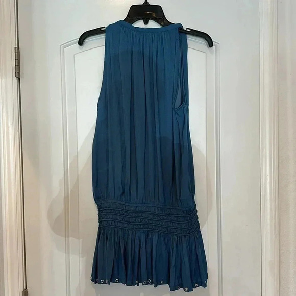 Current Air LA Siren Top Blue Smocked Blouse Sz XS - Picture 5 of 5